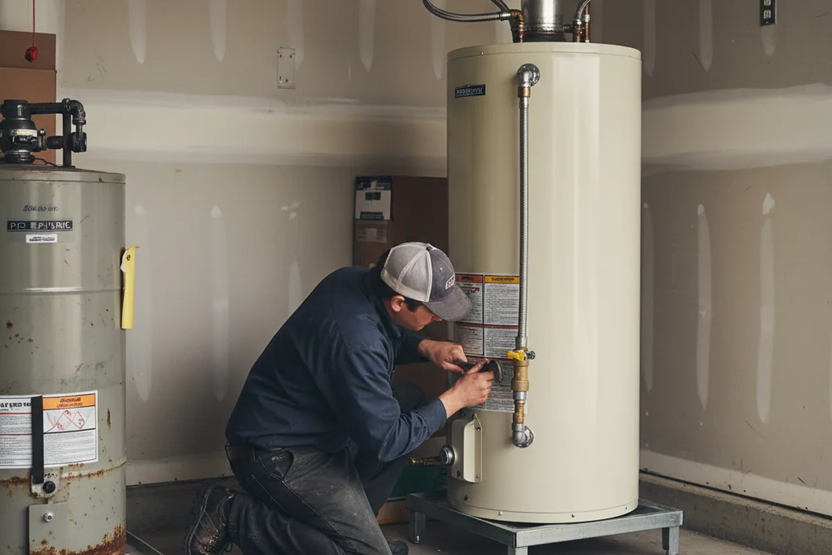 Water heater and shutoff valve replacement in Institute